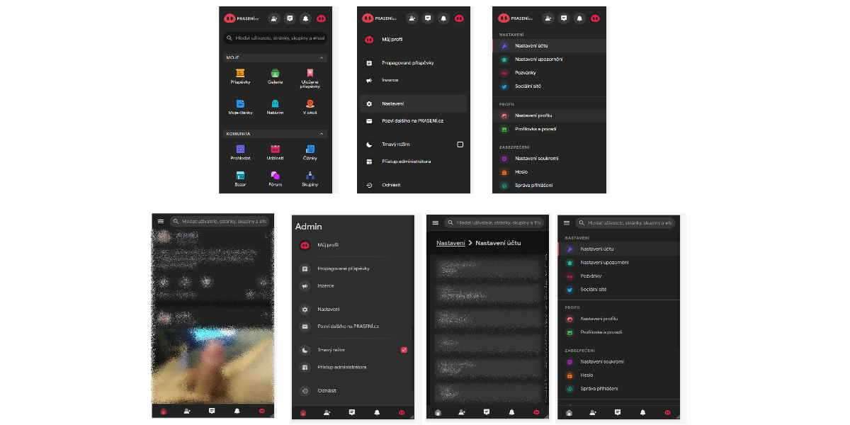 Kde najdu Nastavení účtu a Nastavení profilu
